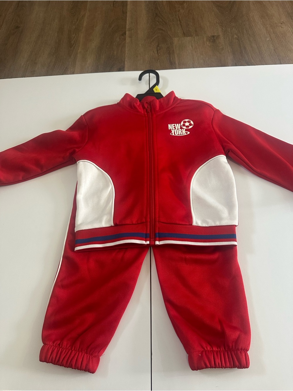 Red 'New York' Kids Track Jacket & Pants Set